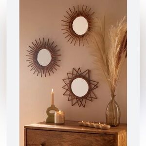 Urban Outfitters Rattan Sunburst Mirror Set of TWO